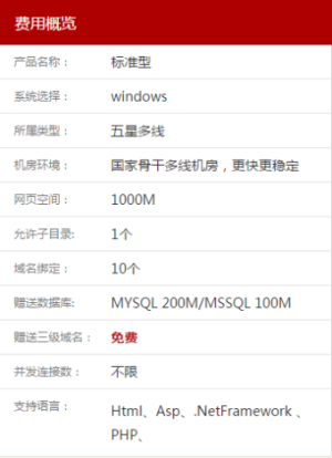 亿恩标准型虚拟主机